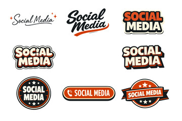 Obraz premium Social media logo variations in vintage and modern styles