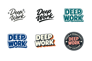 Obraz premium Variety of deep work logos with different fonts and styles