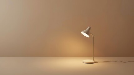 Generative AI Minimalist Desk Lamp in Serene Interior Setting.