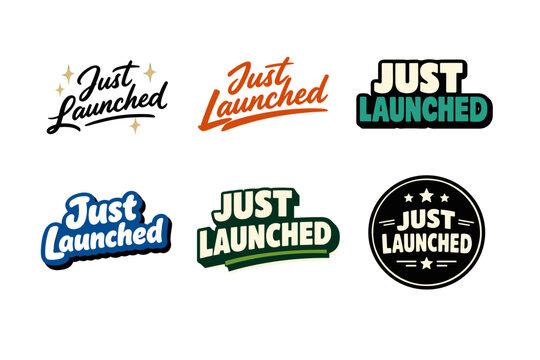 Variety of just launched logos in different styles and colors