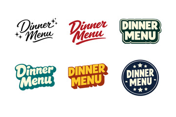 Obraz premium Variety of vintage and modern dinner menu logos in different styles and colors