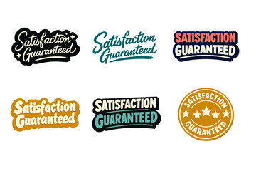 Obraz premium Satisfaction guaranteed logos in various styles and colors