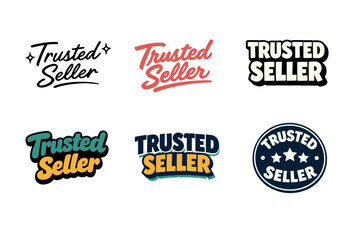 Obraz premium Trusted seller labels collection in various styles and colors
