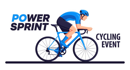 Obraz premium Dynamic Power Sprinting Cyclist In Intense Competition For A Cycling Event Title