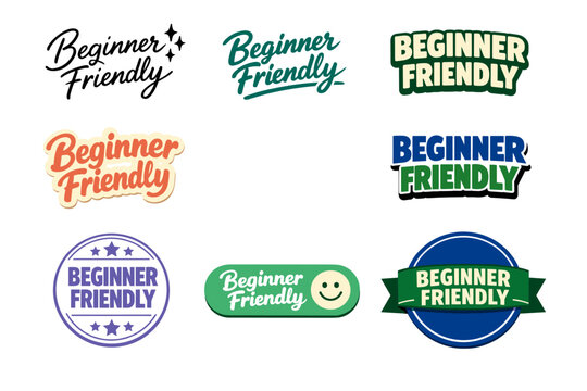Variety of beginner friendly logo designs in different fonts and colors