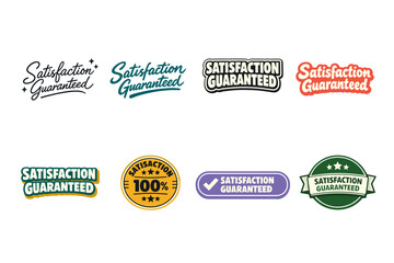 Obraz premium Satisfaction guaranteed badge collection in various styles and colors