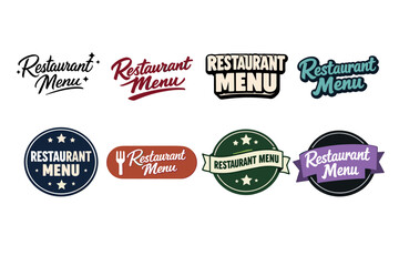 Obraz premium Variety of colorful restaurant menu designs in different styles and fonts