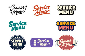 Fototapeta premium Service menu logo designs in various styles and fonts