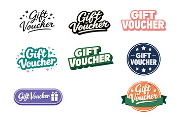 Fototapeta premium Colorful gift voucher designs collection with diverse styles