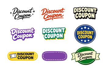 Obraz premium Colorful discount coupon designs with various styles and shapes