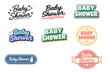 Obraz premium Colorful baby shower logos collection with various fonts and designs