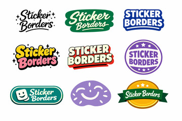 Obraz premium Colorful sticker borders collection with various designs and styles