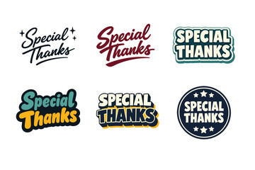 Obraz premium Unique special thanks logos with varied typography and styles