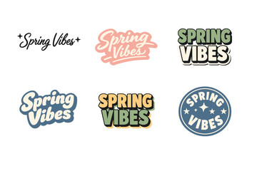 Obraz premium Spring vibes text designs in various styles and colors