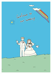 青空結婚ウェルカムボード