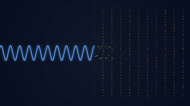 Abstract representation of wave interference pattern demonstrating quantum physics phenomena and wave-particle duality