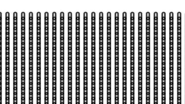 Transparent vertical chains or pillars move smoothly from right to left.