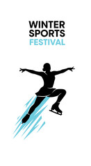 Obraz premium Dynamic Winter Sports Festival Silhouette Icon For Event Promotion