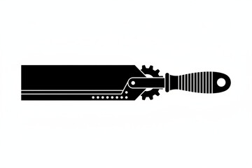 Detailed Industrial Saw Illustration: A precision-engineered industrial saw, a symbol of craftsmanship and cutting-edge technology, stands out in stark contrast. © MetaPixel Studio