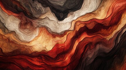 The abstract artwork showcases a mesmerizing blend of earthy tones, with flowing lines and textures that evoke the beauty of natural formations,