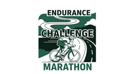 Naklejka premium Endurance Challenge Marathon Cyclist Graphic Design Illustration