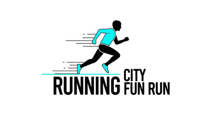 Obraz premium Energetic Runner In Motion Promoting City Fun Run And Athletic Performance Activities