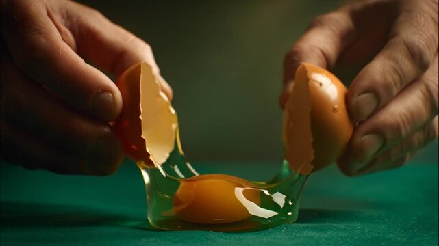 Macro detail of skin texture and a smooth eggshell in shadows