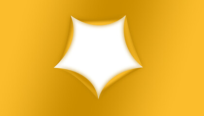 Luxury gold abstract frame with smooth curved edges and soft 3D layered shadow.