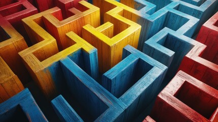 Colorful Maze Abstract Background.