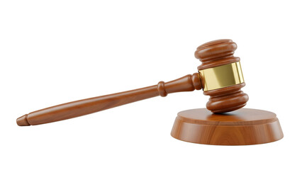 Classic Wooden Gavel And Sound Block On Black Background