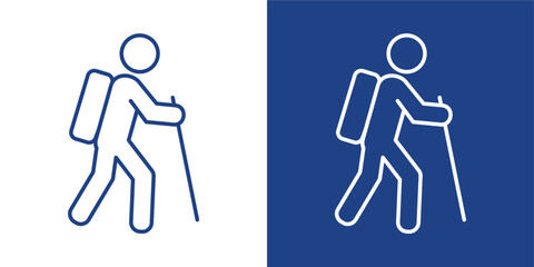 Hiking Blue And White Icon Style Collection © BAMBANG G