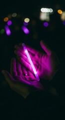 Obraz premium Purple Light Glowing in Dark Nightclub.