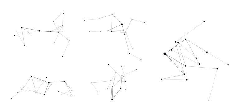 Abstract network of interconnected dots and lines, representing communication and data transfer