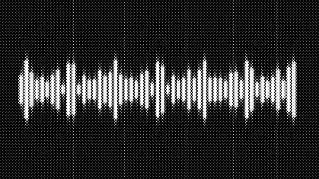 Sound wave with halftone texture effect animation