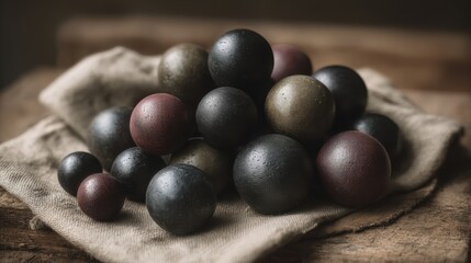 Collection of Small Smooth Polished Wooden Beads