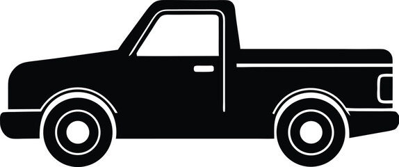 Pickup Truck Icon Vehicle Transport Automotive Silhouette