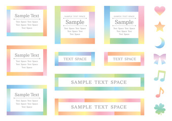 Feminine Pastel Gradient Frame and Cute Decorative Vector Collection