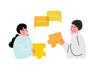 アイディアを考える男女