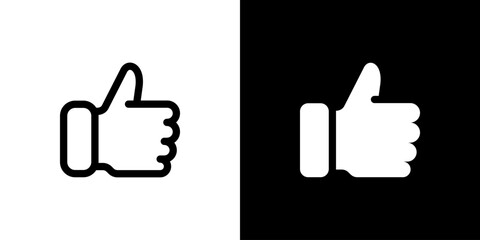 Obraz premium Like icon concept with flat Black White Background. Vector illustration.