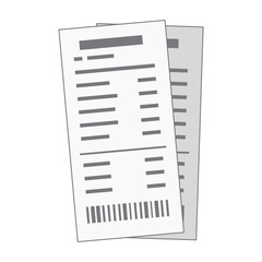 重なり合った2枚のレシートのイラスト