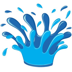 Fototapeta premium Cartoon water drop splash set. Blue liquid drops and water flows.
