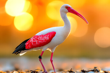red billed stork in the wild