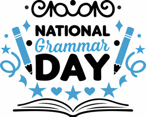 NATIONAL GRAMMAR DAY vector illustration isolated on white background
