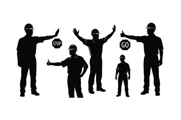 Silhouettes of people with numbers