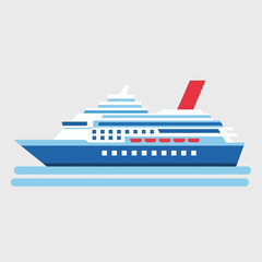 Modern Cruise Ship Illustration