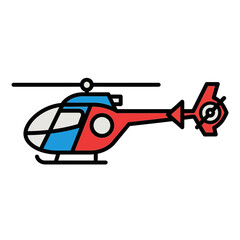 Naklejka premium Red helicopter illustration, simple vector art