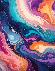 Vibrant abstract swirls and flowing colors in an artistic design
