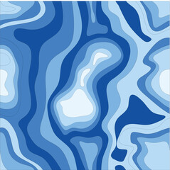 Seamless Ocean Tone Topographic Contour Map Pattern Background
