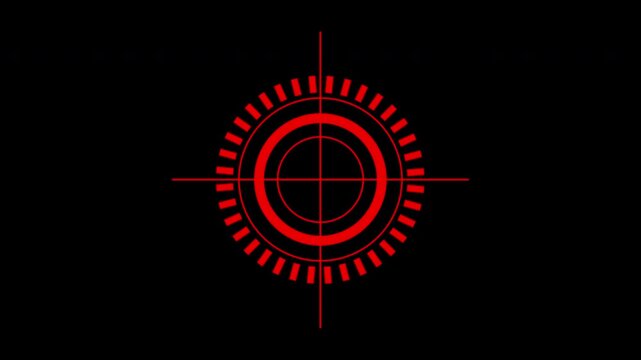 HUD weapon interface on black background for design projects needing a focus on precision, accuracy, aiming, or targeting concepts.