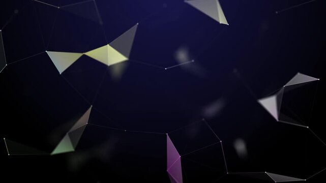 Abstract futuristic communication low poly motion background. Seamless loop.	